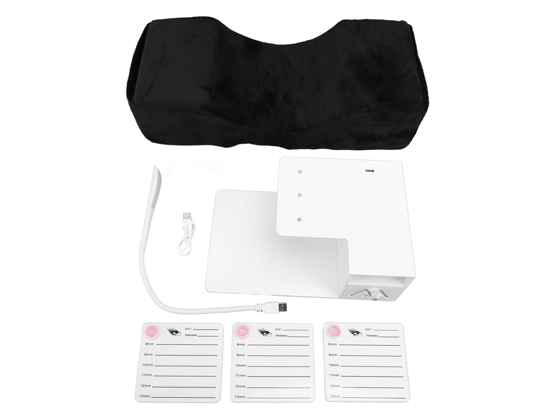 Travesseiro Para Alongamento De Cílios Com Prateleira De Acrílico E Luz Led Usb Profissional