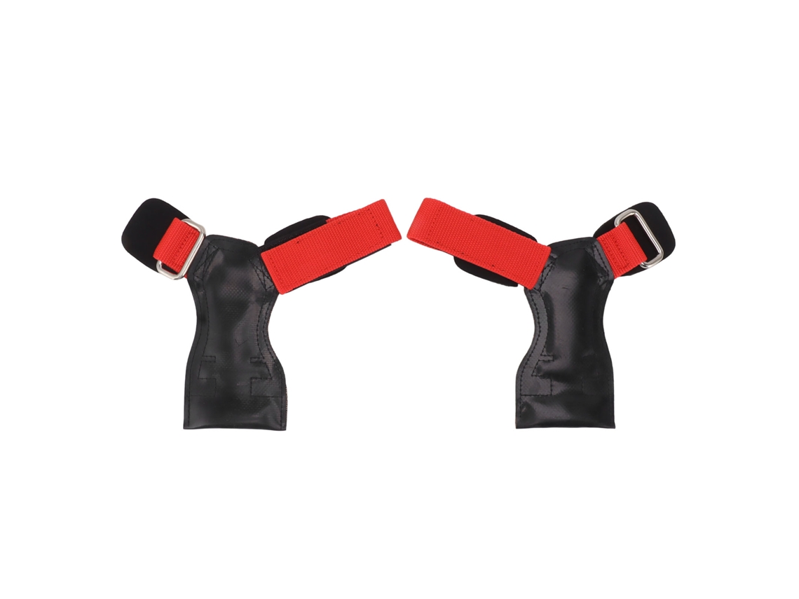 Cintas De Levantamento De Peso Com Borracha Para Punho Resistente Para Deadlift Academia Ginástica Fitness Par Vermelho
