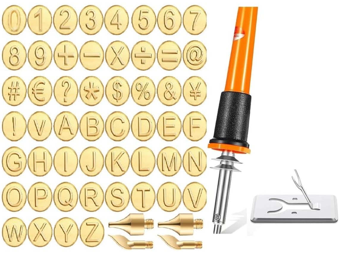 Conjunto de 56 Brocas para Lenha com Letras, Números e o Alfabeto. SFUSHOS