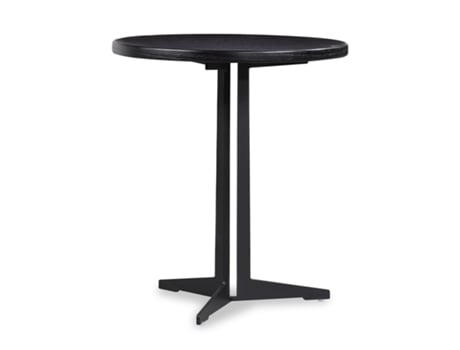 Mesa Auxiliar Redonda PÄRUMM Big Oslo 50X53 Cm de Madeira e Black Metal