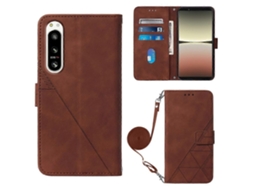 Capa De Celular De Couro Com Flip E Relevo 3d Para Sony Xperia 5 Iv