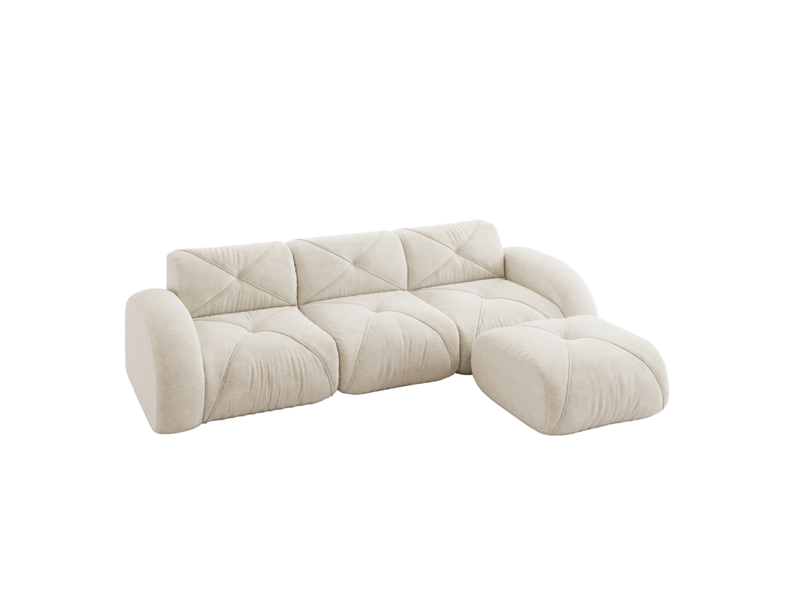Sofá loveseat de veludo, modular, braços curvos, base antiderrapante, para sala e quarto ORBITRA COMMERCE