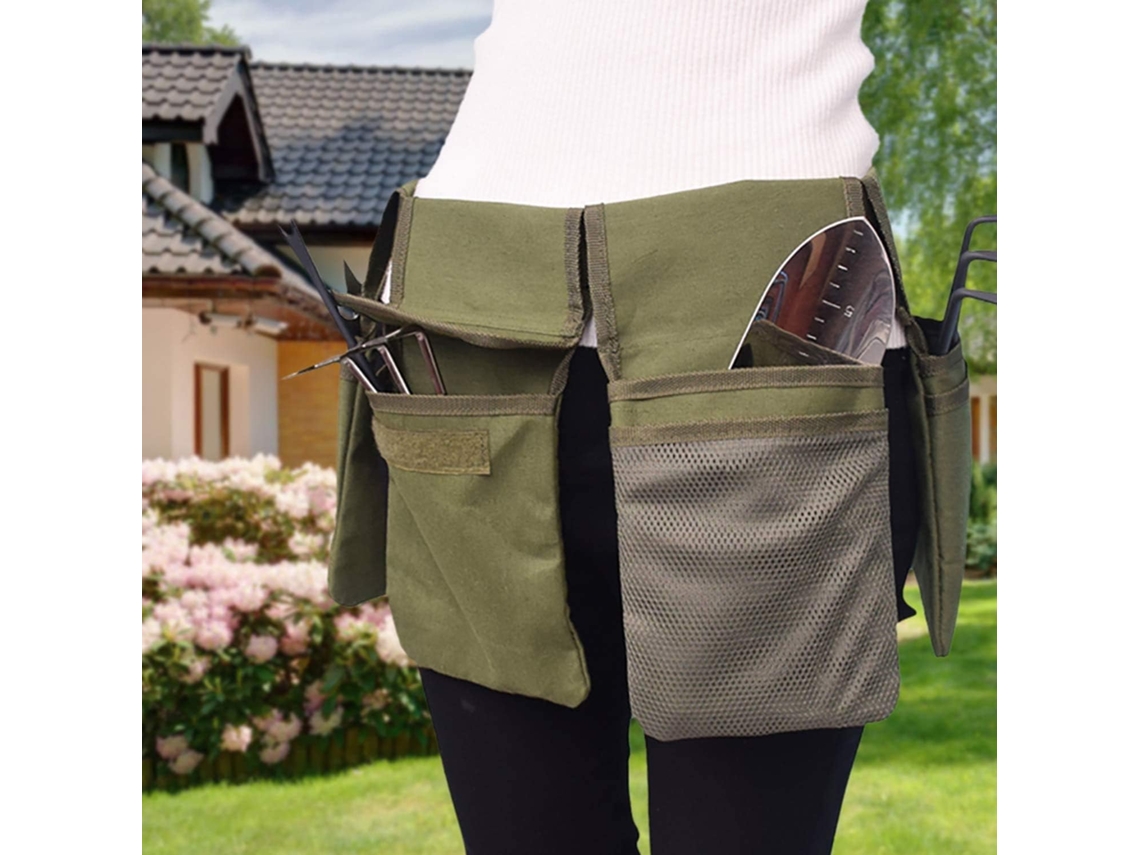 Bolsa Porta-ferramentas, Em Lona, 4 Bolsos, Ajustável, Para Jardinagem, Floricultura, Poda E Trabalhos Manuais