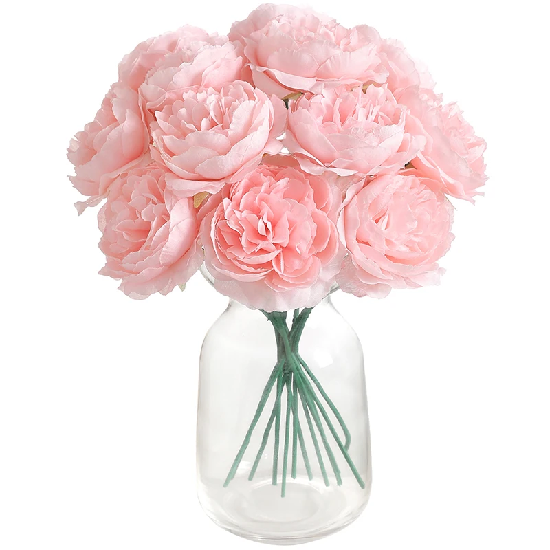 Buquê Artificial De Peônias Azuis (rosa) Com Haste