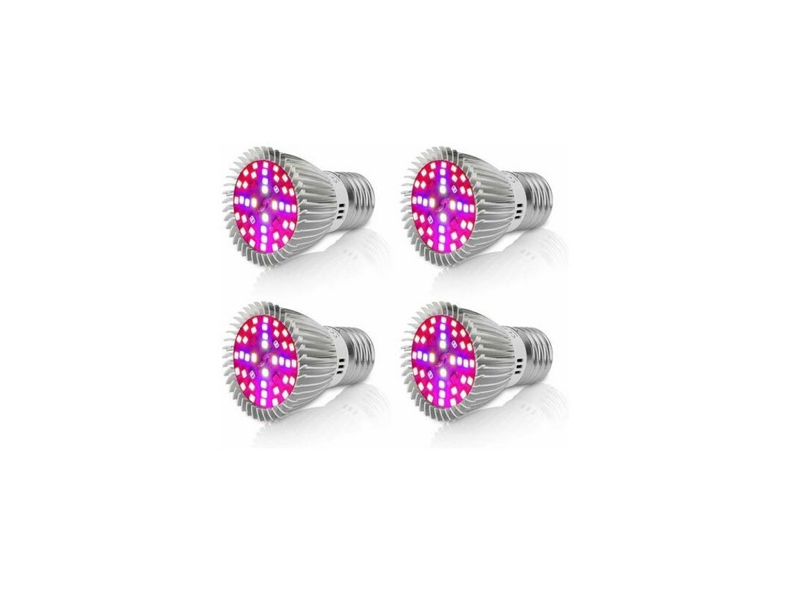 Pacote Com 4 Lâmpadas Led E27 De 10 W De Espectro Total Para Cultivo De Plantas Em Ambientes Internos, Estufa Hidropônica Orgânica A Aquaforge
