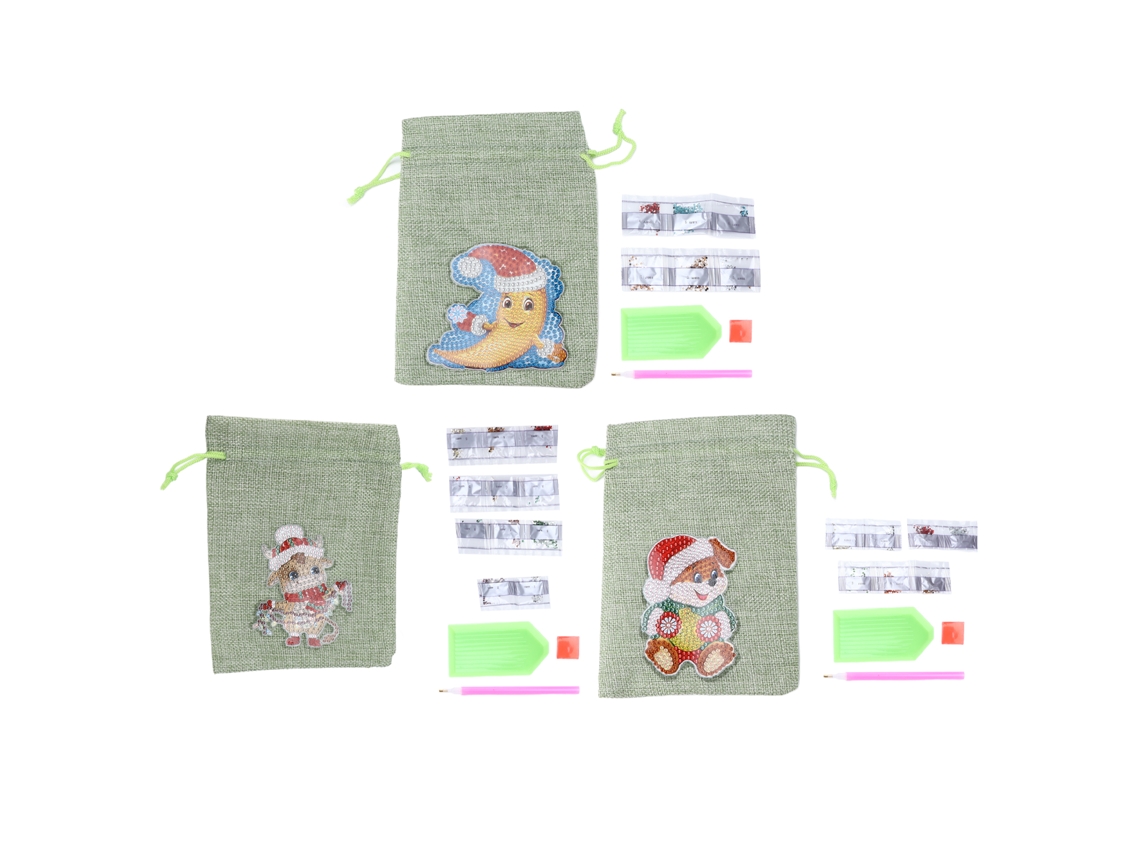 Laxiscreed Conjunto De 3 Sacos Natalícios De Linho Com Fecho Para Decoração Festiva