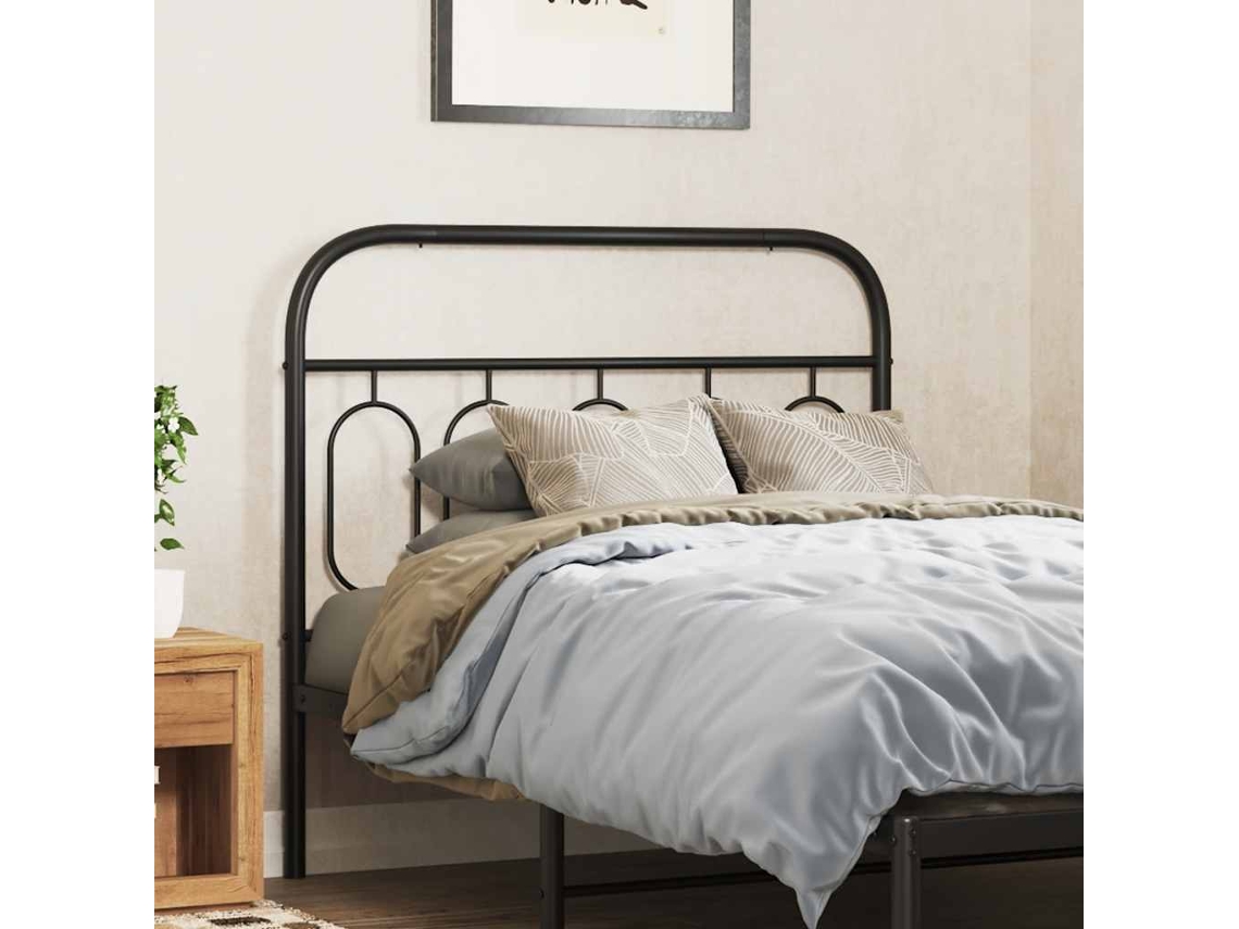 Vidaxl Cabeceira De Substituição 107 Cm Metal Preto