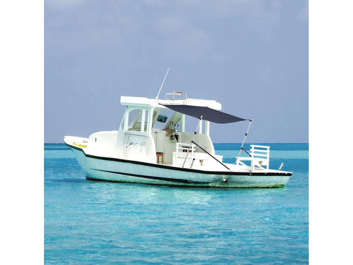 Vidaxl Conj. Extensão De Toldo Em T 174x205x (115-194) Cm Azul-marinho