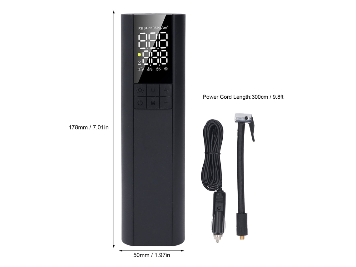 Laxiscreed Inflador Portátil De Pneus 150 Psi Com 5 Modos De Enchimento Para Veículos E Bicicletas