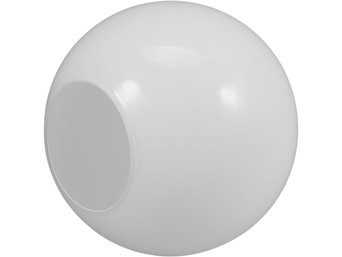 Globo De Vidro Esférico Ø110 Mm Em Vidro Leitoso Plano Ø38 Mm, Compatível Com Base E27 Para Candeeiro De Mesa.