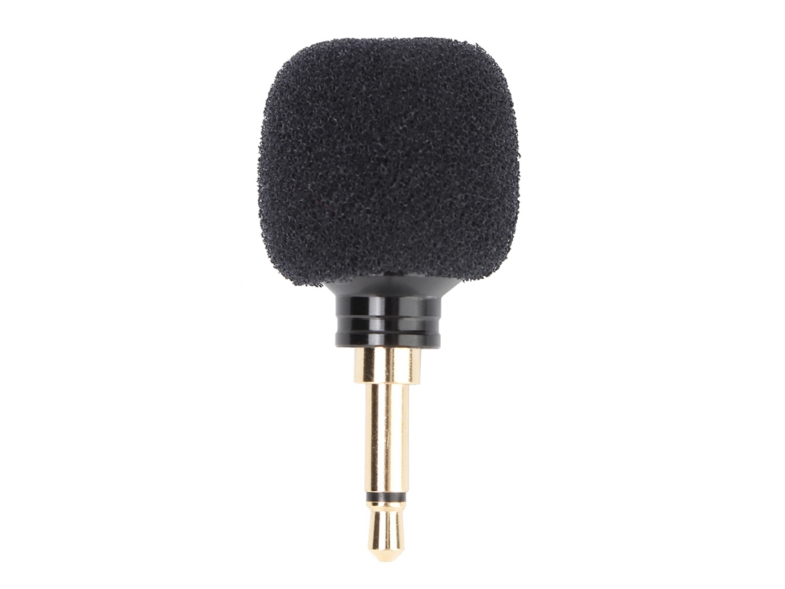 Mini Microfone Portátil Preto sem Fio de 3,5 mm para Gravação em Celular (Conector Mono)
