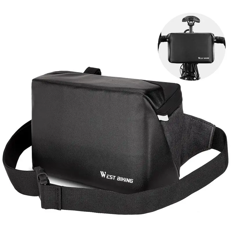 Bolsa MDUG multifuncional para guidão de bicicleta, frontal para patinete elétrico