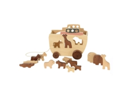 Arca De Noé De Madeira Para Puxar Da Egmont Toys Brinquedo Educativo 24x12x20 Cm