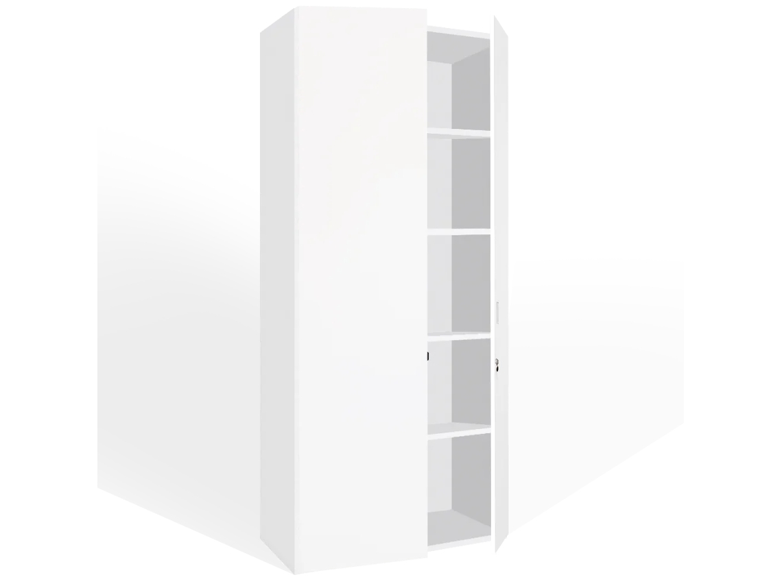 Armário de arquivo com portas. 5 prateleiras. 200 x 90 x 40 cm. Branco. OFILIKE