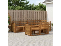 Vidaxl Conjunto De Sofá Sectional 6 Pcs Natural
