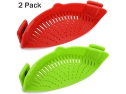 Colador de Silicona, 2 Pack Resistente Ao Calor Clip para Massa Arroz Utensílios de Cozinha Fácil de Limpar