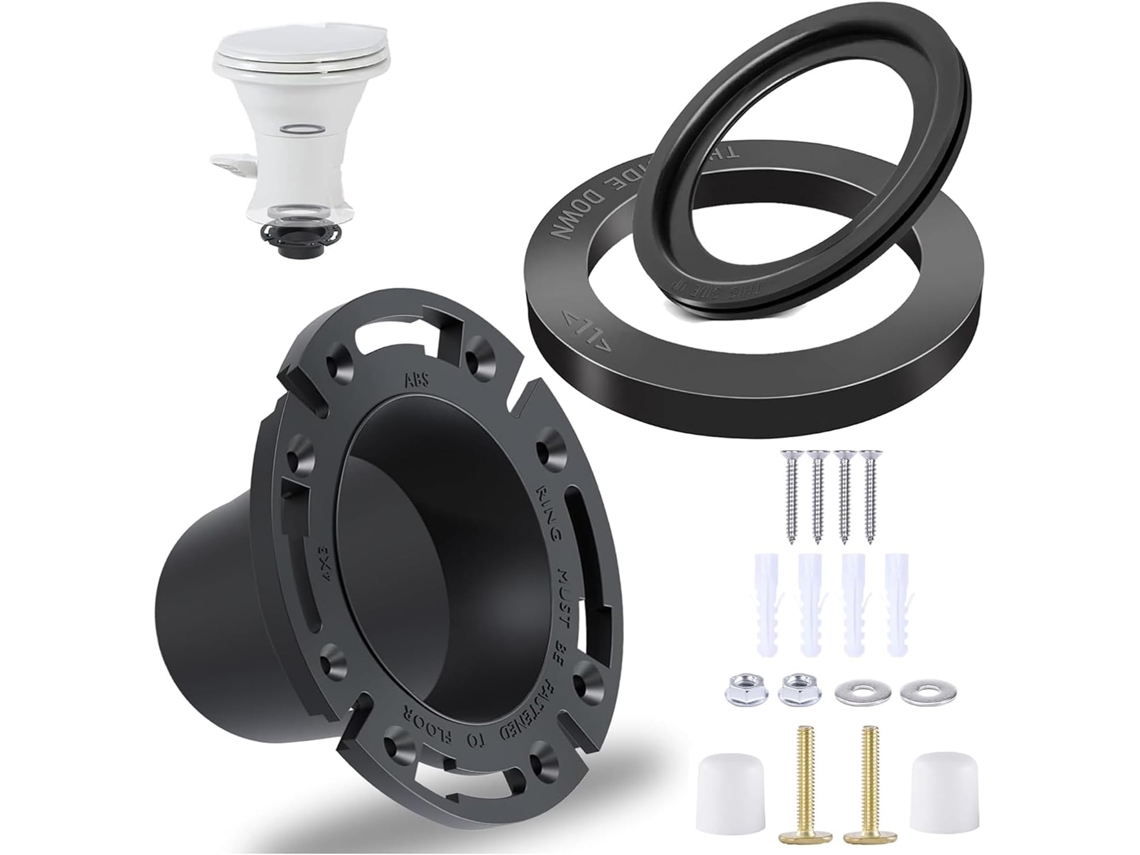 Kit Completo De Vedação Reposição Para Vasos Sanitários Veiculares Com Flange Base 3 Polegadas E