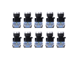 10pcs Chave De Botão Com Reset Automático Bem38-11 1 Aberto 1 Fechado 22mm Azul