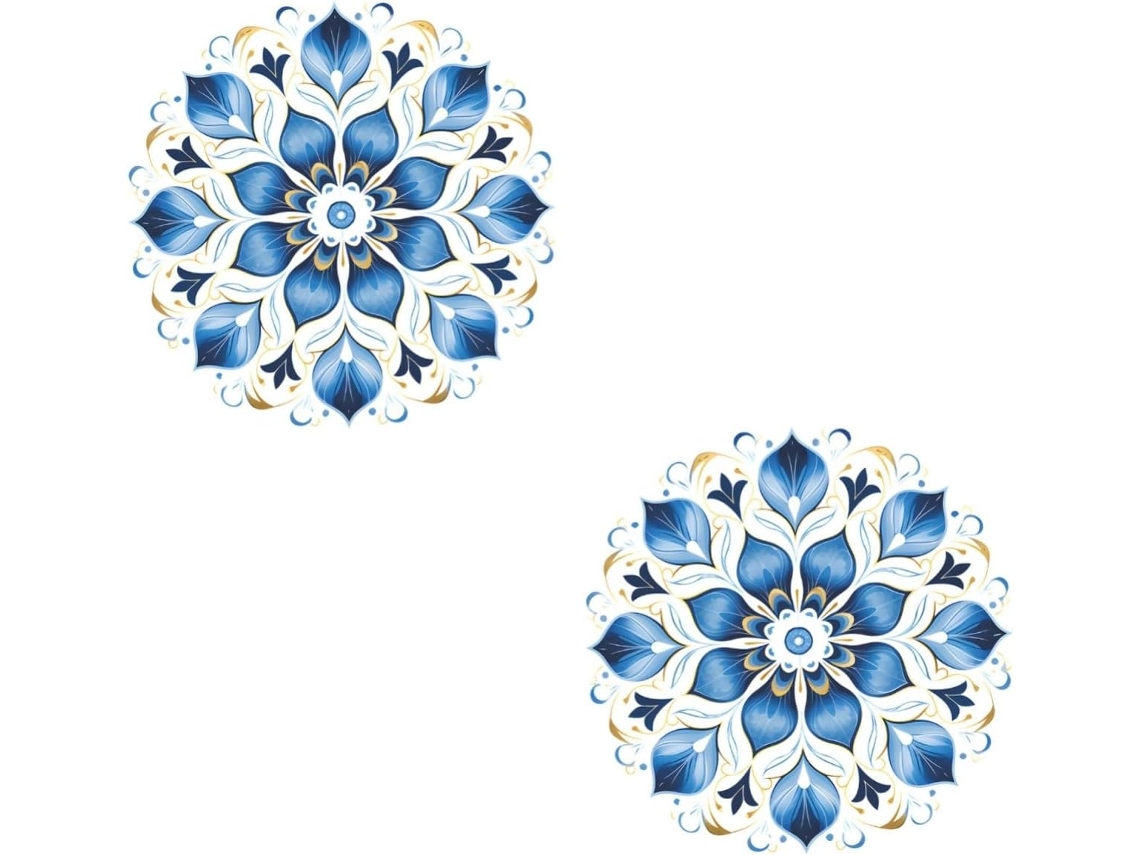 2 Conjuntos De Adesivos De Parede Com Mandala E Cream Cheese