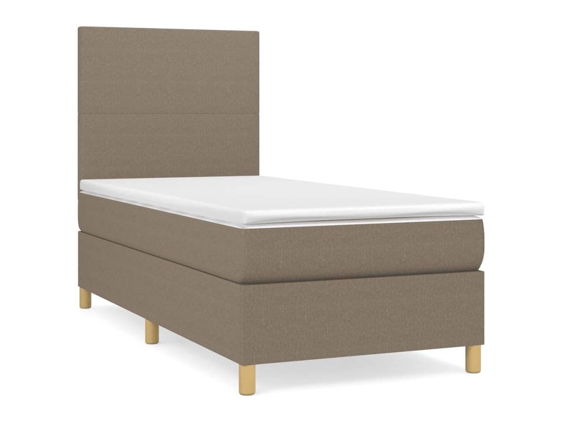 Cama com Molas e Colchão Tecido Cinza Acastanhado MAISON EXCLUSIVE (100x200 cm)
