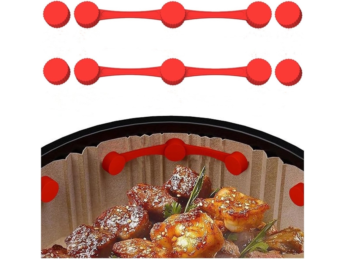 Tiras Magnéticas De Silicone Para Airfryer, Suportes Para Papel Manteiga Para Airfryer, Resistentes À Temperatura