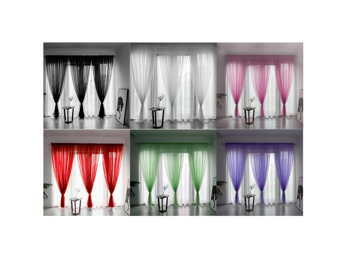 Cortinas De Lã (com Bordado Para Comércio Exterior, Processamento De Bolso Para Vara, Preto) Eoocoo