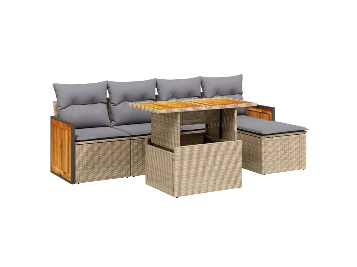 Garden Sofa Set, Garden Sofa Sets Vidaxl Bege Rattan / Vime (n/a)