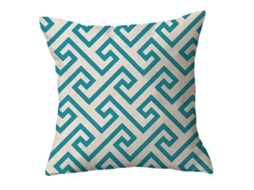 2026 funda de Almohada de Lino 2 Piezas, Rayas Azul Lago Y Blanco, 45x45 Cm, Moderno Y Simple