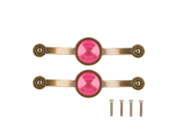 2 alças de liga de zinco e acrílico antigo cobre cor pastoral para armário gaveta rosa S/MARCA