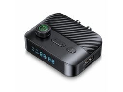 Adaptador de áudio Bluetooth 5.3 com transmissor e receptor, entrada digital, reprodutor de MP3 USB e cartão TF.