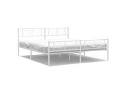 Metal Bed Frame, Metal Bed Frames Vidaxl Branco Aço (183 X 213 Cm)