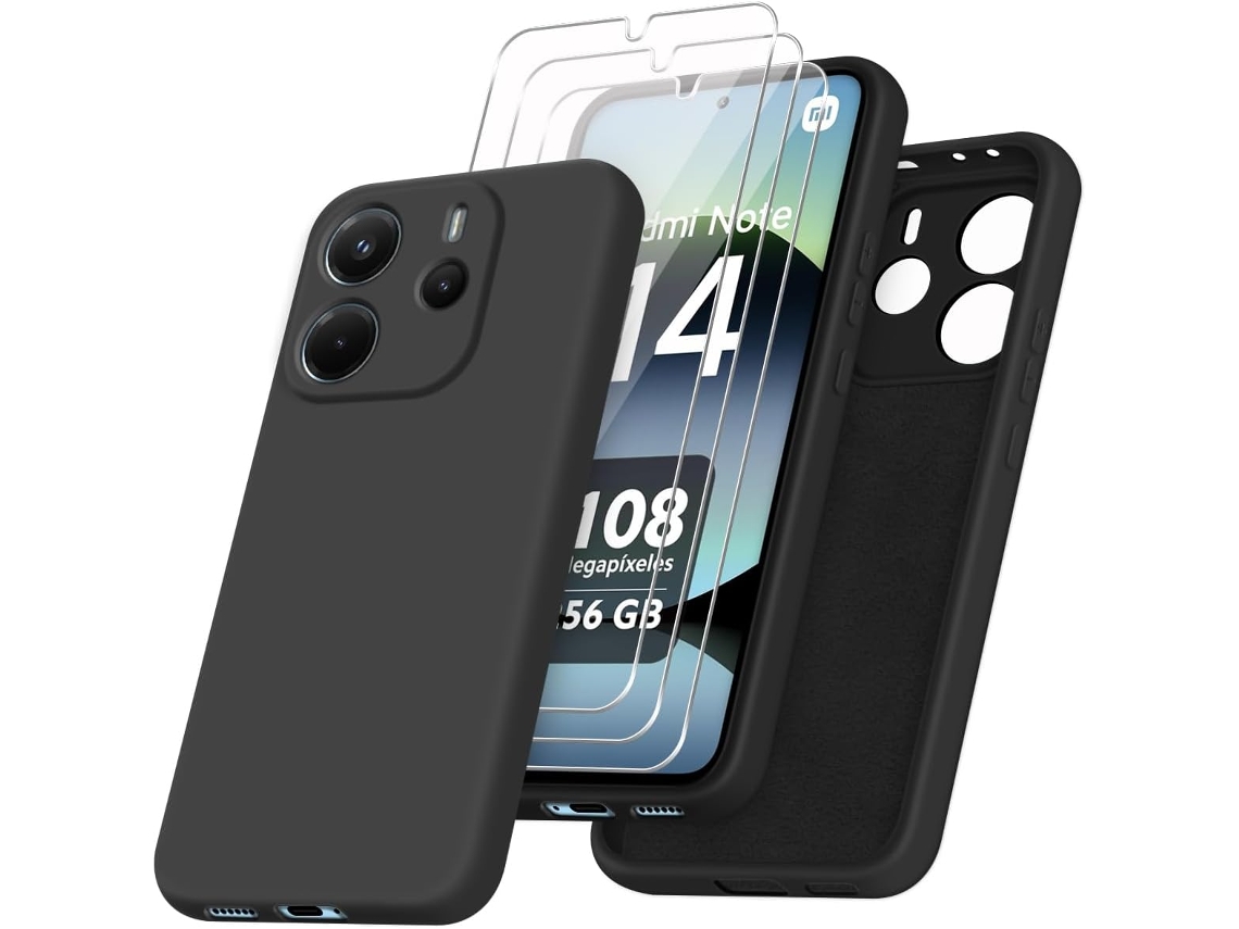 Capa Proteção Quedas Para Xiaomi Redmi Note 14 4g Hongwe. Preto