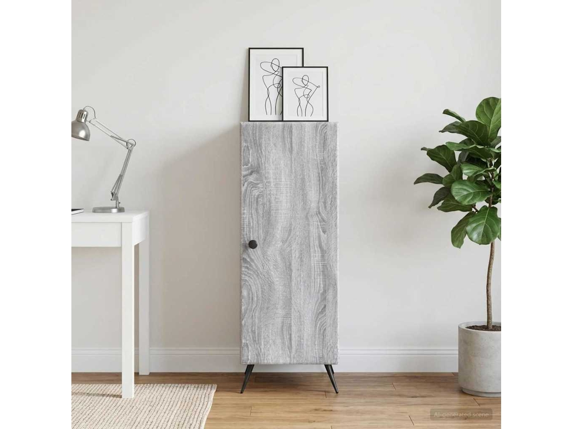 Vidaxl Buffet Sonoma Cinzento 33 X 34,5 X 90 Cm Derivados De Madeira