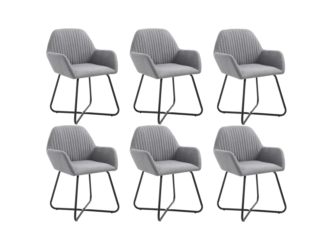 Dining Chair, Dining Chairs Vidaxl Cinzeto Tecido (n/a)