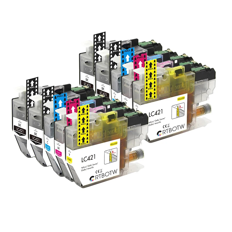 10 Unidades Tinteiro Compatível com Lc421xl para Brother Dcp j1050dw Mfc j1010dw Dcp j1140dw MDUG