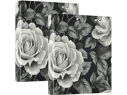 Pasta Escolar Beauty Spring Flowers New York Rose_4 De 1, 5 Polegadas, 3 Argolas Com Prancheta, Pacote Com 1 2 Pastas
