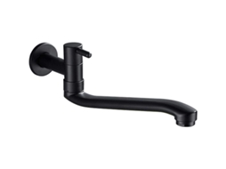 Torneira de pia Nova Line de aço inox, monomando, parede, preto, para jardim, piscina 2025 S/MARCA