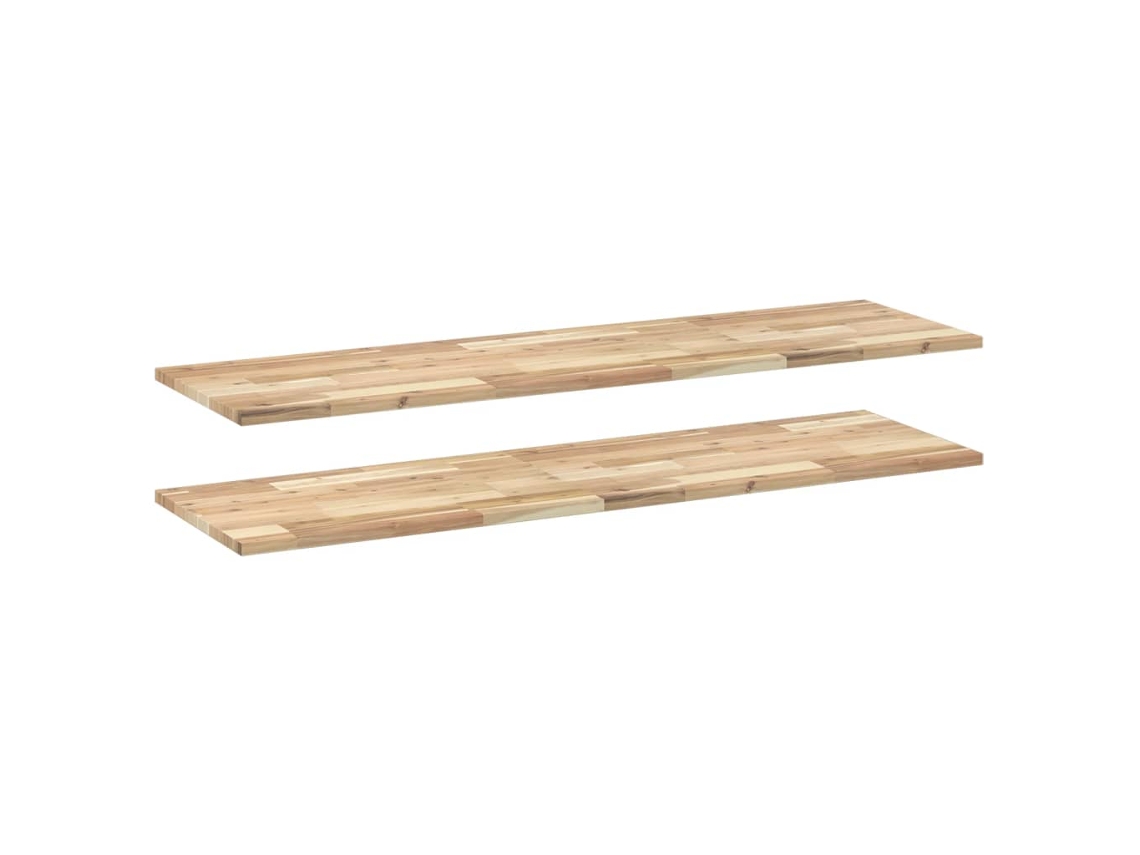 Conjunto 2 Prateleira flutuante VIDAXL Marrom Madeira de acácia (140x40x2 cm)