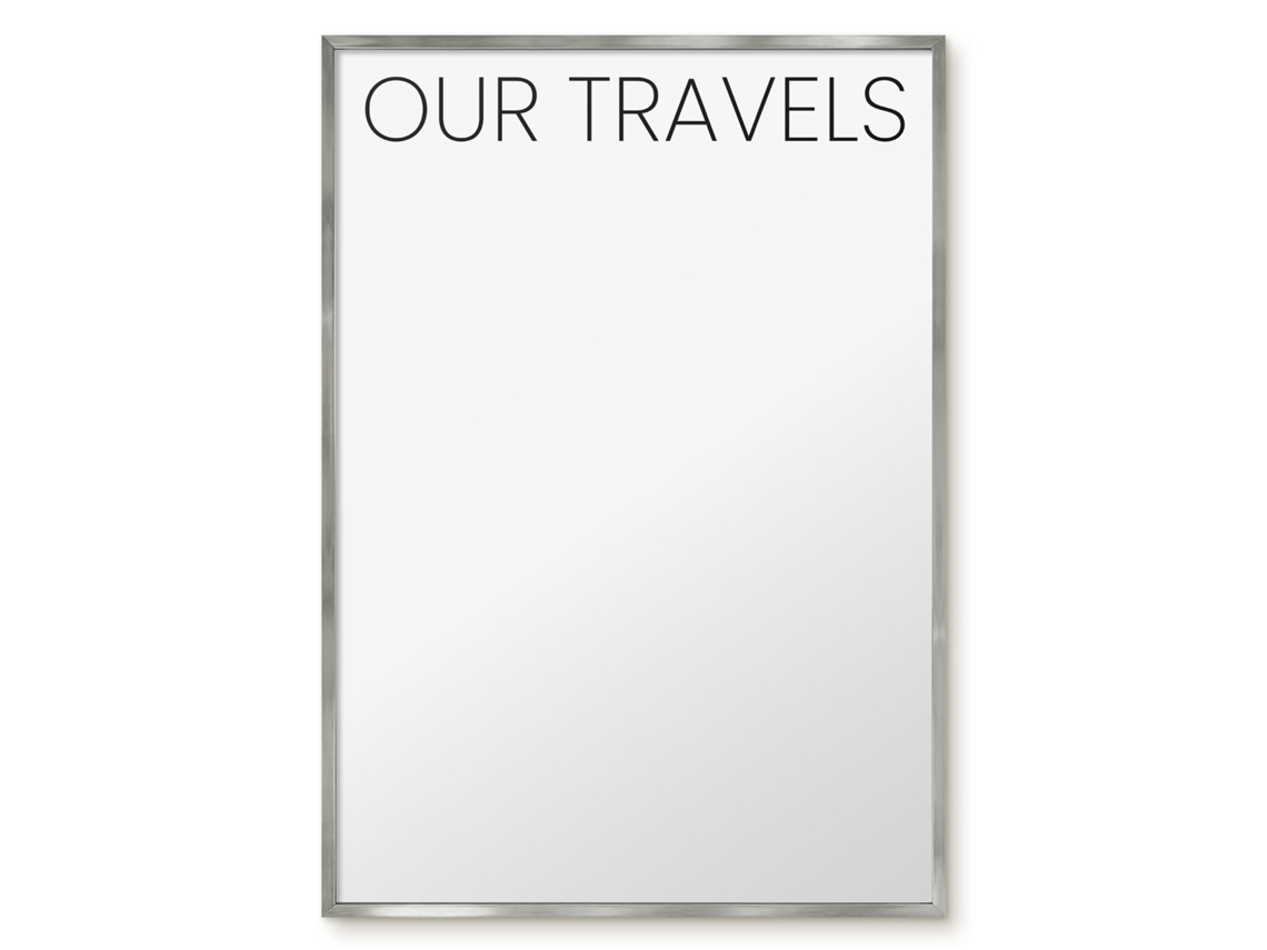 Quadro de vidro magnético Nossas viagens para o hall Espelharte (70x100 cm)