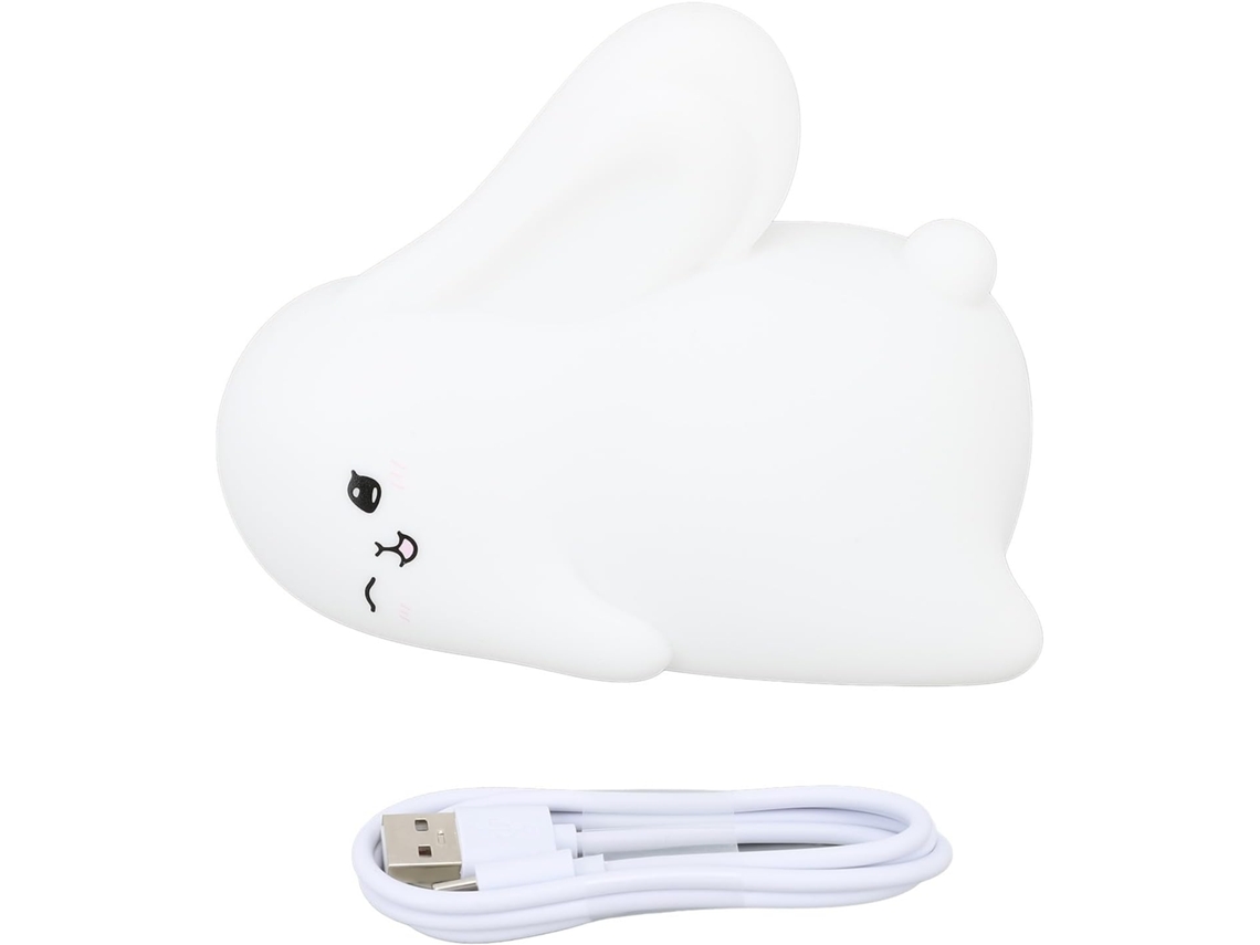 Luz Noturna De Silicone Para Bebês Coelhinho Recarregável Via Usb 1200