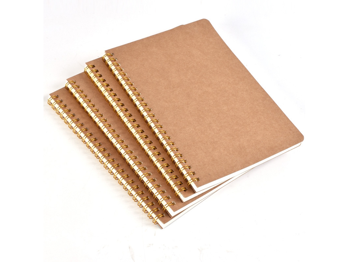 Conjunto de 4 Cadernos Espiral A5, Bloco de Anotações com Linhas e Papel Grosso de 80 G/m², 50 Folhas BRILVIBERA
