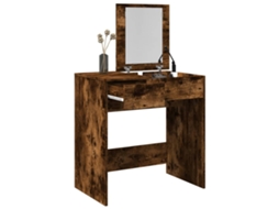 Vidaxl Toucador Com Espelho 73x46,5x120 Cm Cor Carvalho Fumado