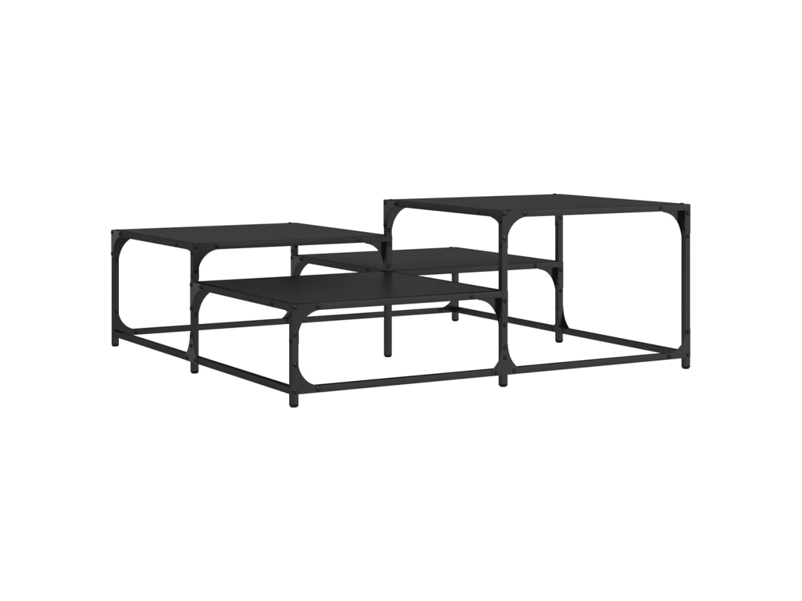 Coffee Table, Coffee Tables Vidaxl Preto Madeira Processada (107 X 107 X 40 Cm)