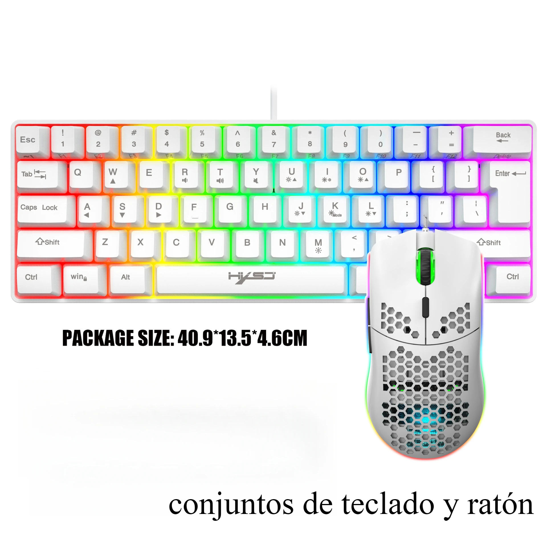 Conjunto De Teclado E Mouse Para Jogos (luz Branca) Conjunto De Teclado E Mouse Rgb