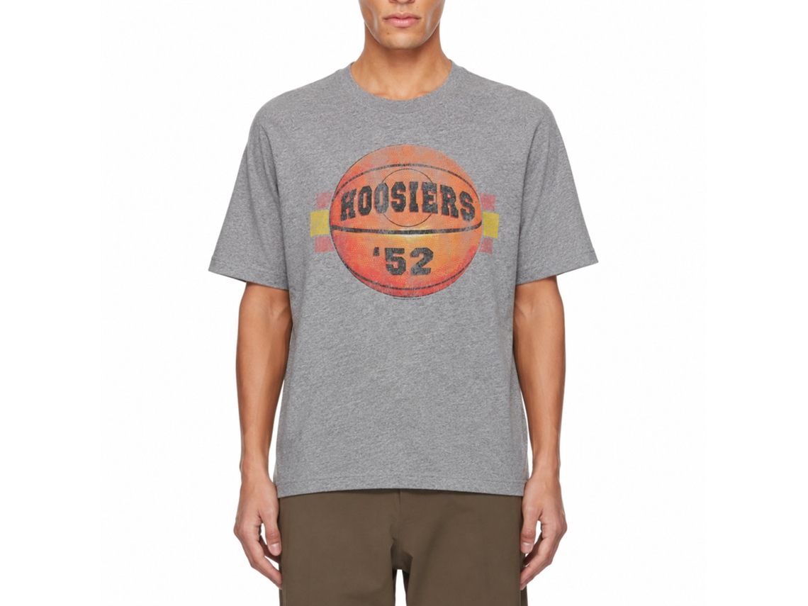 Rockinstone Hoosiers Movie Basketball 52 Solid Graphite Adult T-shirt Size:m