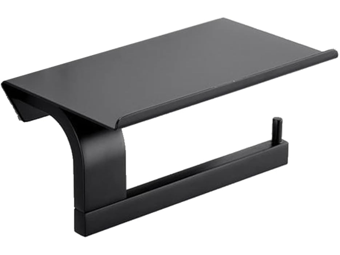 Porta Papel Higiênico, Suporte Para Rolo De Papel Higiênico, Aço Plano Escovado Preto, Conjunto De M Gokoco