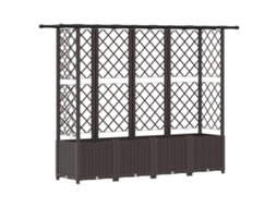 Vidaxl Cama Elevada Com Treliça E Telhado Castanho 202 X 40 X 138 Cm