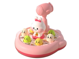 Primerox brinquedo Educativo de Bater Animais Coelho Rosa para Crianças Melhora Coordenação