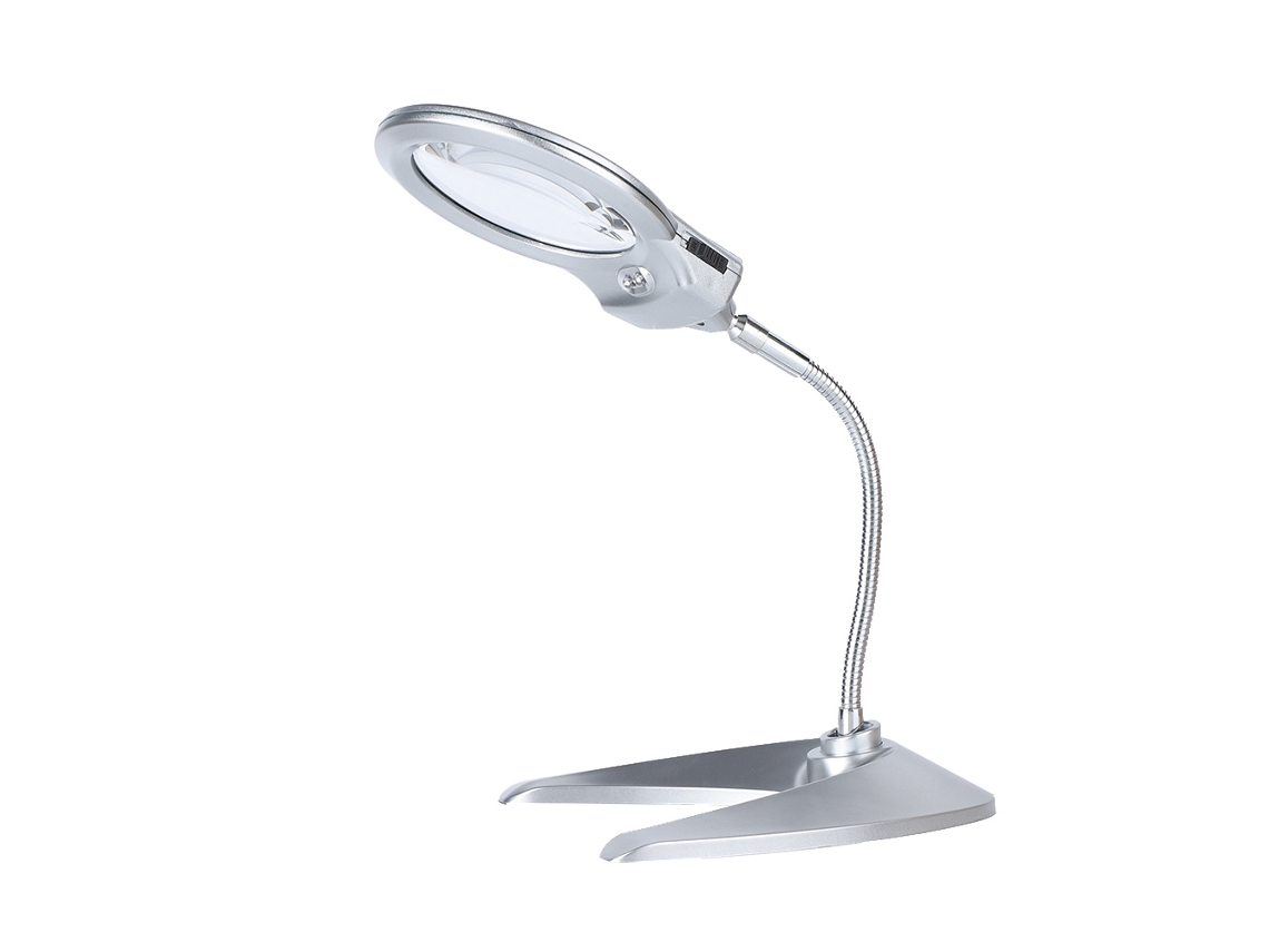 Lâmpada de Mesa com Lupa 2 Luzes Led para Artesanato RNEMITERY