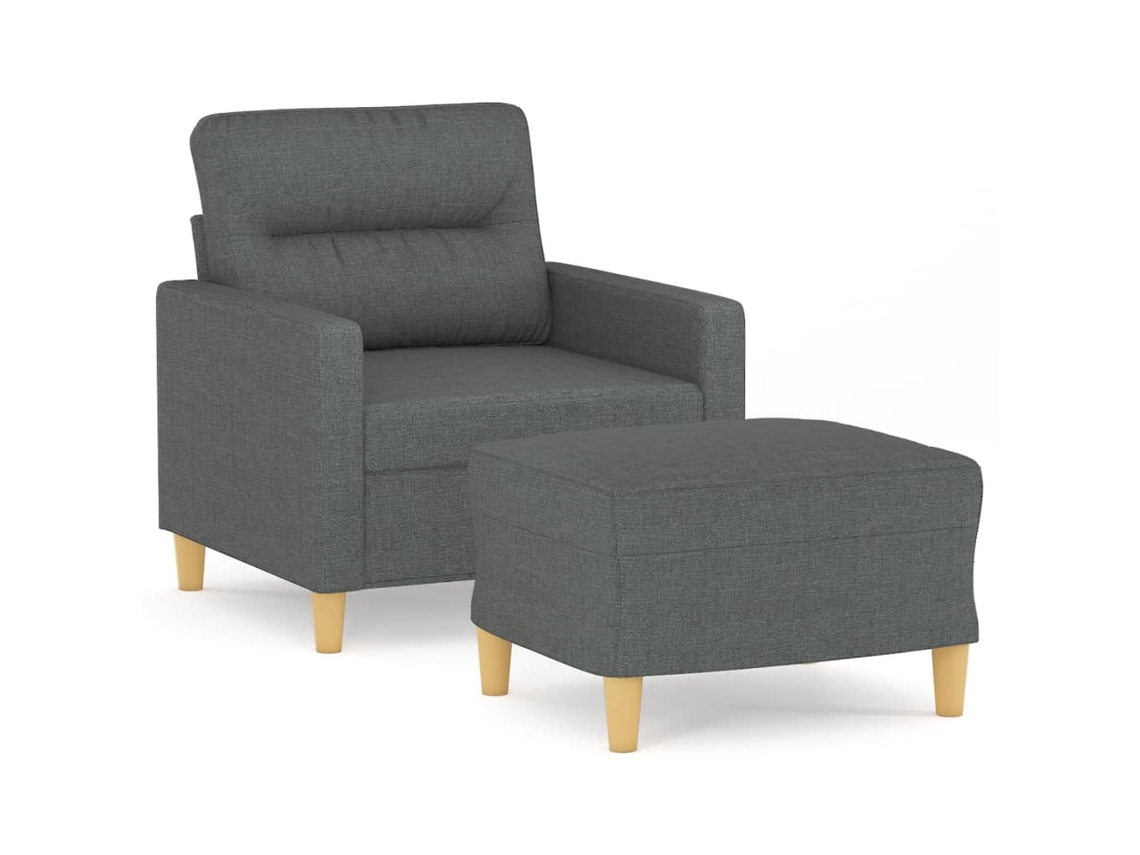 Sofa Chair With Footstool, Sofa Chairs With Footstools Vidaxl Cinzeto Tecido (n/a)